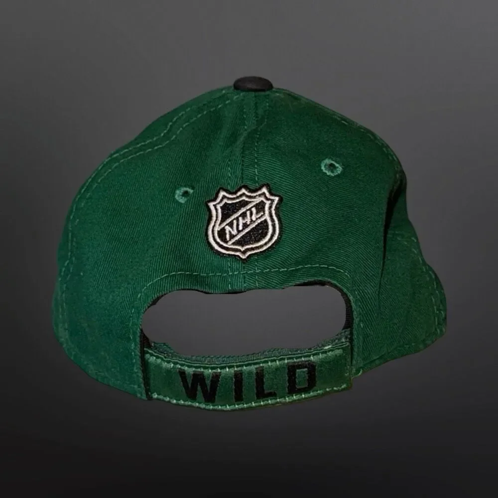 NHL Brand Youth Mn Wild Embroirdered Logo Adjustable Hat Cap Green